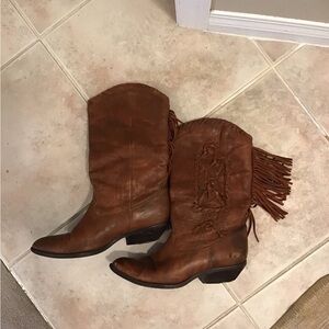 🌾 Vintage Fringe Leather Cowboy Boots 🌾